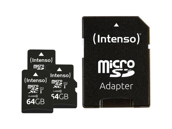 Intenso 3423593, 64 GB, MicroSD, Class 10, UHS-I, 90 MB/s, Class 1 (U1)