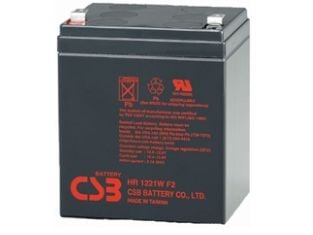CSB HR1221W, Forseglet blysyre (VRLA), 12 V, Sort, 21 Wh, ISO 9001, ISO 14001, 1,8 kg