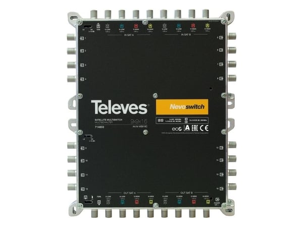 Televes 714603, 9 innganger, 25 utganger, 950 - 2400 MHz, 88 - 862 MHz, 10 dB, 4 dB