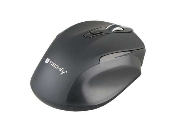 Techly IM 102-WBK, högerhand, Optisk, RF Trådlös, 1600 DPI, Svart