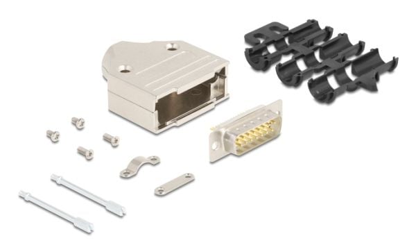 Delock - Seriell kontakt - 15 pin D-Sub (DB-15) (hann) til 15 soldering pin - sølv