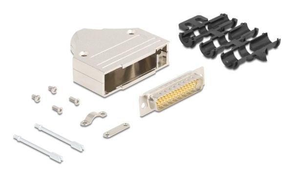Delock - Seriell kontakt - HB-44 (hann) loddet - tommelskruer - sølv