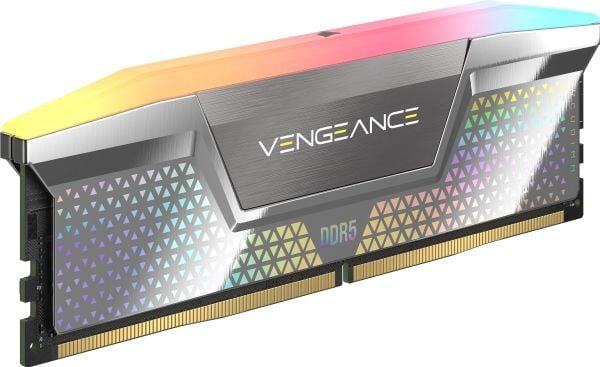 CORSAIR Vengeance RGB - DDR5 - sett - 48 GB: 2 x 24 GB - DIMM 288-pin - 4200 MHz / PC5-67200 - CL40 - klokkete ubufferte - sølv