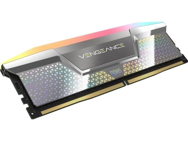 CORSAIR Vengeance RGB - DDR5 - sett - 48 GB: 2 x 24 GB - DIMM 288-pin - 4200 MHz / PC5-67200 - CL40 - klokkete ubufferte - sølv