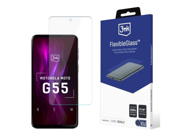 3MK 5903108610315, Moto, G55, Antibakteriell, Krasjsikker, Slagbestandig, Ripebestandig, Knusesikker, 1 stykker