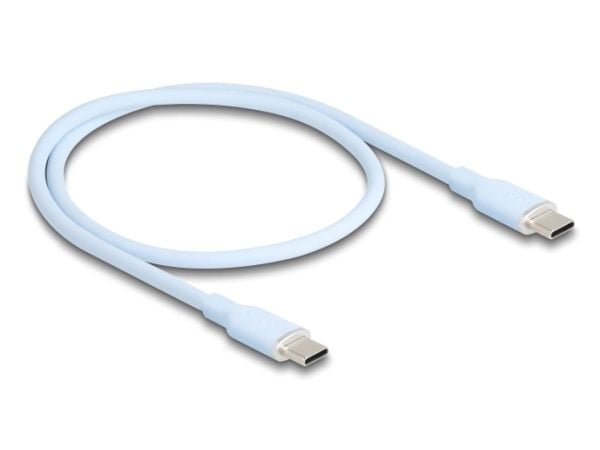 Delock USB 2.0 kaapeli USB Type-C Stecker zu Stecker PD 3.0 60 W 0.5 m blau Silikoni