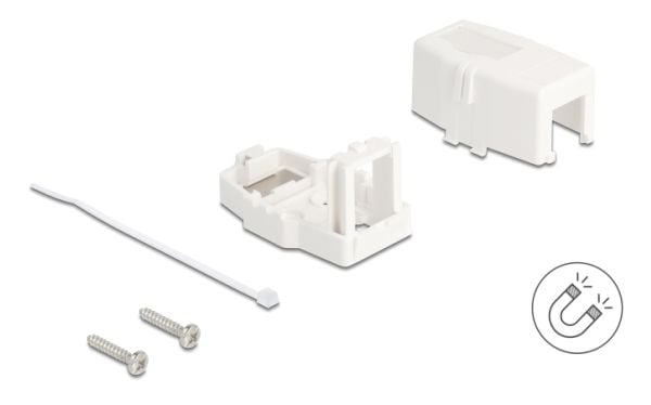 Delock Keystone tomkapsling 1 port med magnetisk undersida, vit