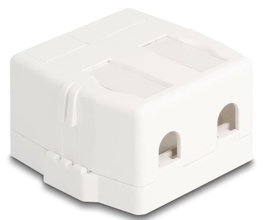 Delock Keystone tomkapsling 2 portar med magnetisk undersida, vit
