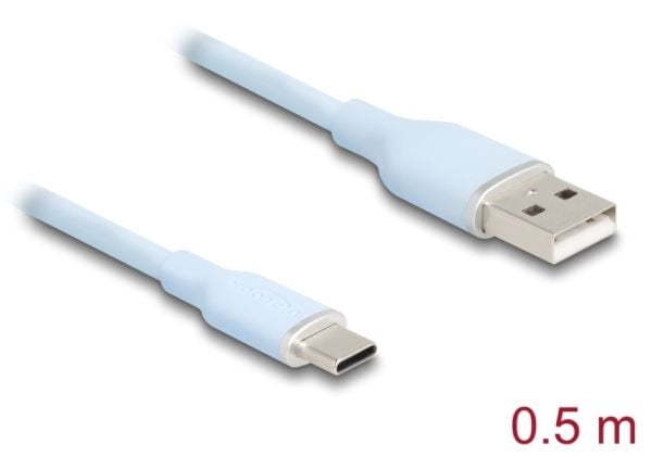 Delock - USB-kabel - USB (hann) til 24 pin USB-C (hann) - USB 2.0 - 3 A - 50 cm - blå