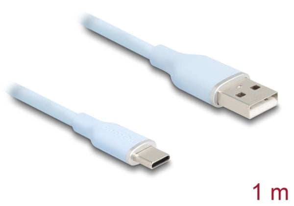 Delock - USB-kabel - USB (hann) til 24 pin USB-C (hann) - USB 2.0 - 3 A - 1 m - blå