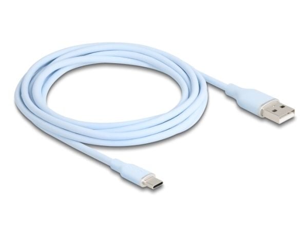 Delock - USB-kabel - USB (hann) til 24 pin USB-C (hann) - USB 2.0 - 3 A - 2.5 m - blå