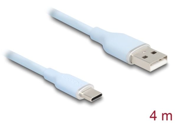 Delock - USB-kabel - USB (hann) til 24 pin USB-C (hann) - USB 2.0 - 3 A - 4 m - blå