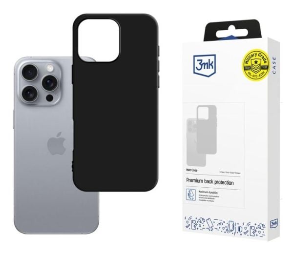 3MK Armor, Mobilskal, Apple, iPhone 16 Pro Max, 17,5 cm (6.9"), Svart