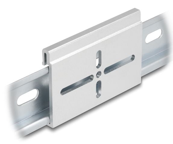 Delockin alumiininen kiinnitysklipsi hattukiskoon 70,0 x 47,8 mm hopea