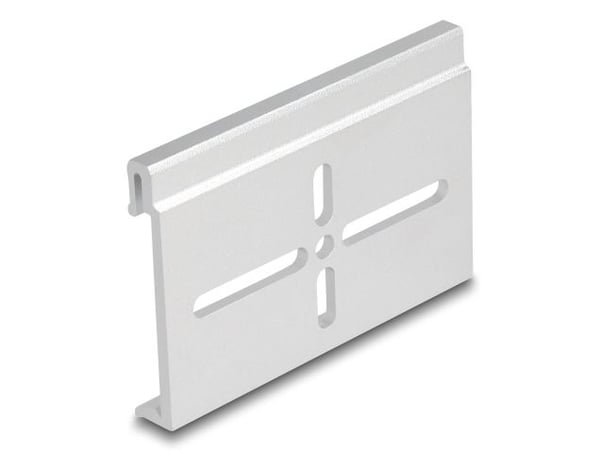 Delockin alumiininen kiinnitysklipsi hattukiskoon 70,0 x 47,8 mm hopea