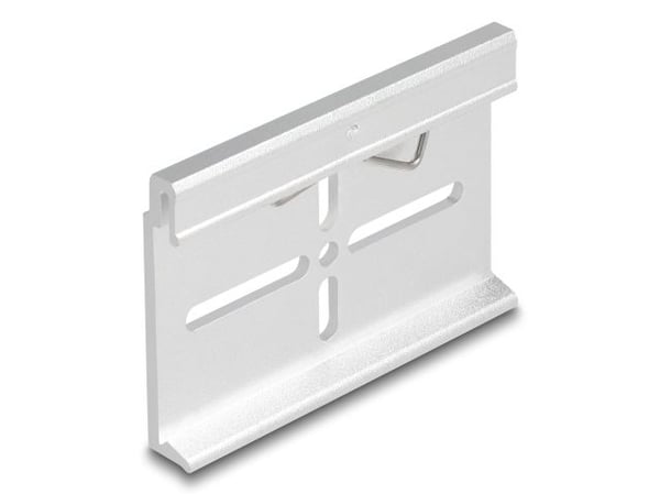Delockin alumiininen kiinnitysklipsi hattukiskoon 70,0 x 47,8 mm hopea