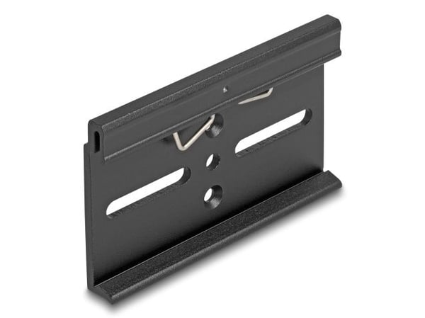 Delockin alumiininen kiinnitysklipsi hattukiskolle 80,0 x 47,8 mm musta