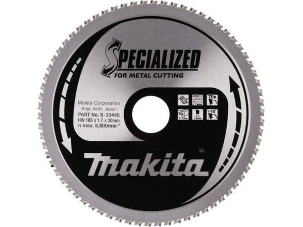 Makita Specialized, Metall, 18,5 cm, 3 cm, 5800 RPM, 1,7 mm, Makita