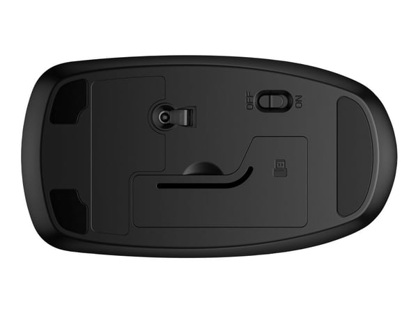 HP 235 Slim - Mus - optisk - 3 knapper - trådløs - 2.4 GHz - USB trådløs mottaker - svart