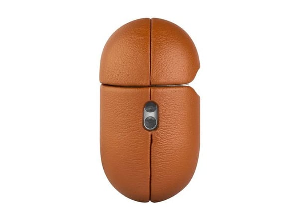 FIXED PodsLeather - Beskyttende deksel for ladeboks for tådløse ørepropper - MagSafe-samsvar - ekte skinn - brun - for Apple AirPods Pro (2. genera...