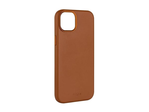 FIXED MagLeather - Baksidedeksel for mobiltelefon - MagSafe-samsvar - ekte skinn - brun - for Apple iPhone 16 Plus