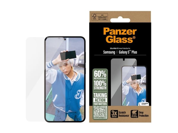 PanzerGlass - Skjermbeskyttelse for mobiltelefon - ultrabred passform - glass - for Samsung Galaxy S25+ PanzerGlass - Skjermbeskyttelse for mobiltelefon - ultrabred passform - glass - for Samsung Galaxy S25+