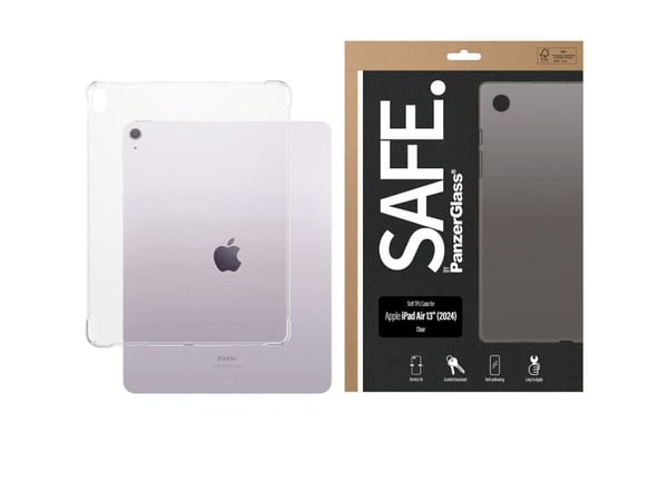 PanzerGlass SAFE. by ® TPU Case Transparent iPad Air 13'''' (2024-2026), Suojus, Apple, Apple - iPad Air 13'''' (2024), Läpinäkyvä