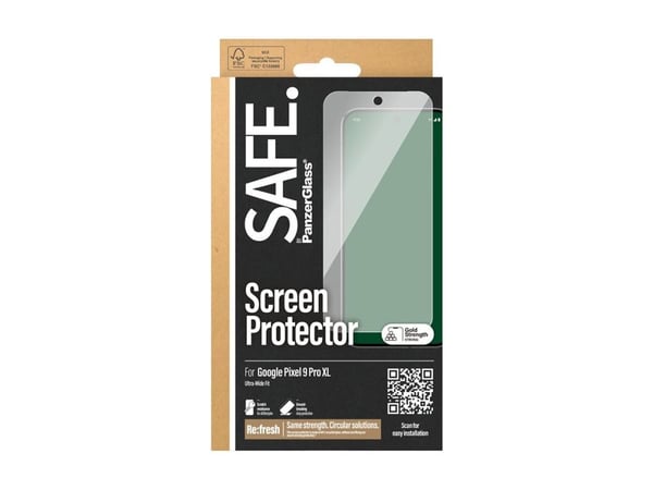 SAFE. by PanzerGlass - Skjermbeskyttelse for mobiltelefon - ultrabred passform - glass - for Google Pixel 9 Pro XL