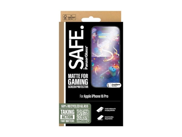 SAFE. by PanzerGlass - Skjermbeskyttelse for mobiltelefon - gaming, ultra-bred passform - glass - for Apple iPhone 16 Pro