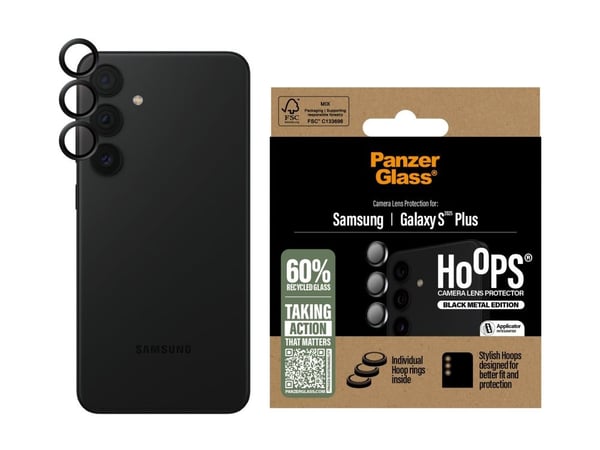 PanzerGlass ® Hoops® svart kameralinsebeskytter Samsung Galaxy S 2025 Plus