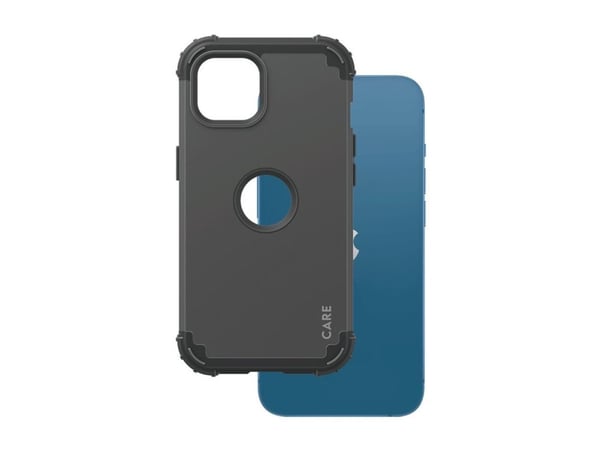 CARE by PanzerGlass FORCE - Baksidedeksel for mobiltelefon - robust - polykarbonat (PC), silikon - svart - for Apple iPhone 13, 14
