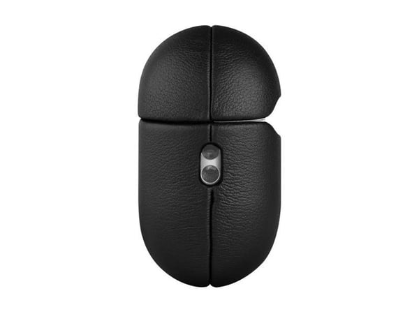 FIXED PodsLeather - Skydd laddningsfodral för trådlösa öronsnäckor - MagSafe-kompatibilitet - genuint läder - svart - för Apple AirPods Pro (2a gen...