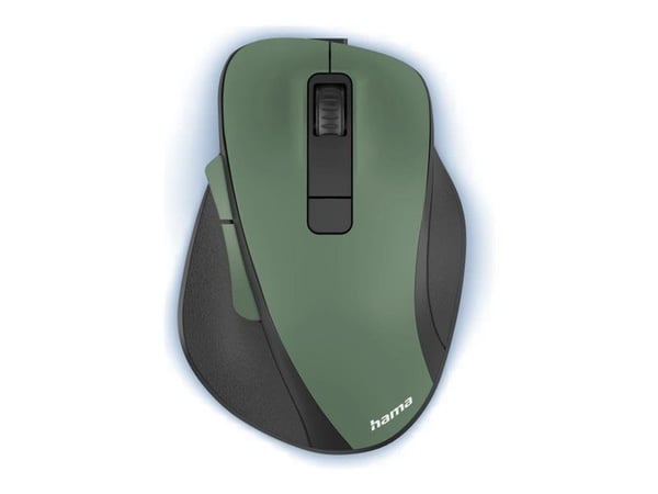 Hama MW-500 Recharge - Mus - ergonomisk - høyrehendt - optisk - 6 knapper - trådløs - 2.4 GHz - USB trådløs mottaker - skoggrønn