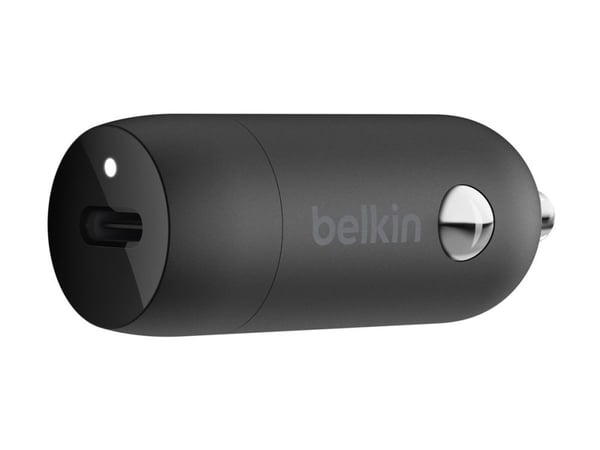 Belkin BoostCharge - Bilstrømadapter - 30 watt - 3 A - Fast Charge, Power Delivery 3.1 (USB-C) - svart