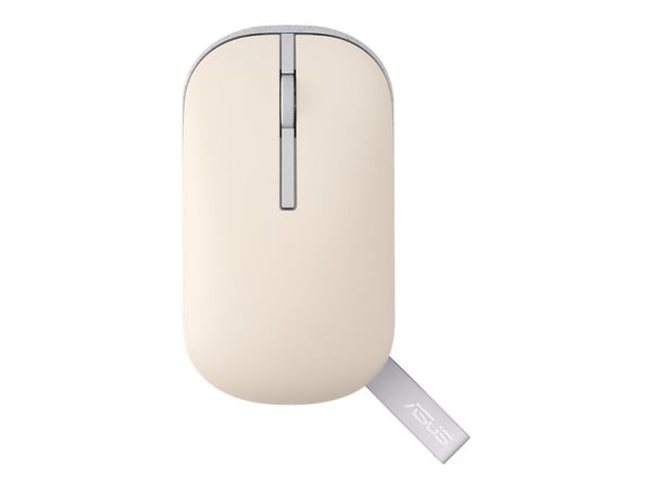ASUS Marshmallow MD100 - Mus - optisk - 5 knapper - trådløs - Bluetooth 5.0, 2.4 GHz - havremelk