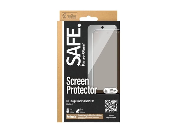 SAFE. by PanzerGlass - Skjermbeskyttelse for mobiltelefon - ultrabred passform - glass - for Google Pixel 9, 9 Pro