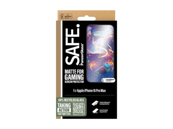 SAFE. by PanzerGlass - Skjermbeskyttelse for mobiltelefon - gaming, ultra-bred passform - glass - for Apple iPhone 16 Pro Max