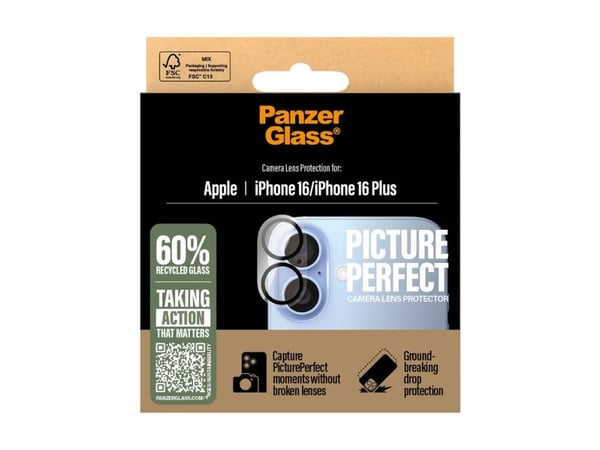 PanzerGlass PicturePerfect - Linsebeskytter for mobiltelefon - for Apple iPhone 16, 16 Plus