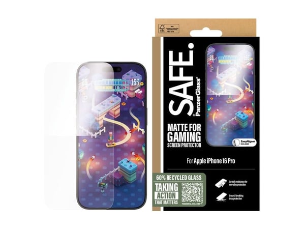 SAFE. by PanzerGlass - Skjermbeskyttelse for mobiltelefon - gaming, ultra-bred passform - glass - for Apple iPhone 16 Pro