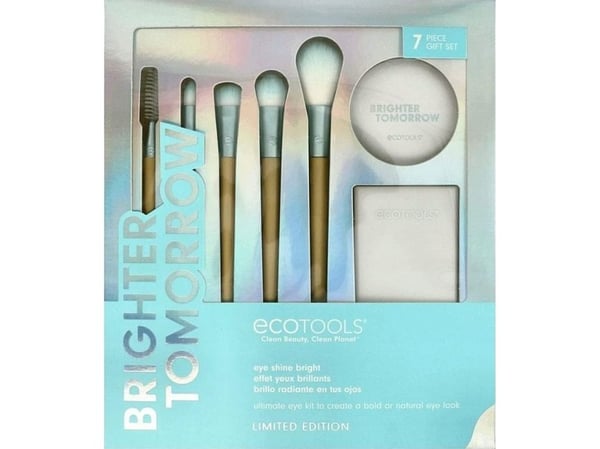 EcoTools Brighter Tomorrow Set: Pointed, Concealer Brush + Large, Eyeshadow Brush + Diffuse, Eyeshadow Brush + Precision, Highlighter Brush + Spool...