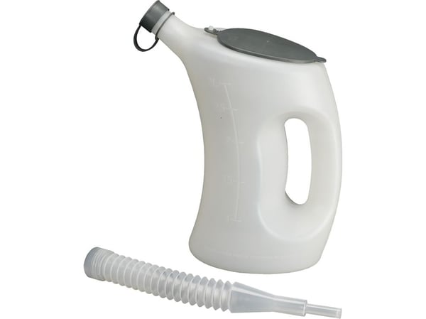 Målebeholder med lokk FLA-PE, hvit, transparent, 3 l
