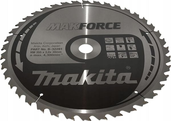 Makita B-32281, Puu, 35,5 cm, 3 cm, 4300 RPM, 3 mm, Makita