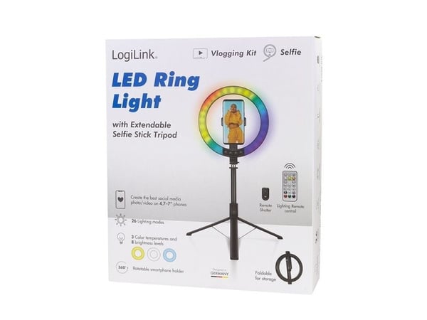 LogiLink AA0156, LED, 1500 lm, 3200 K, 6500 K, 17,8 cm (7"), -15 - 35 °C