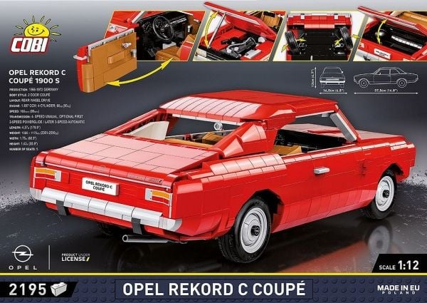 COBI Opel Rekord C Coupe, Byggeklosser, 10 år, 2195 stykker
