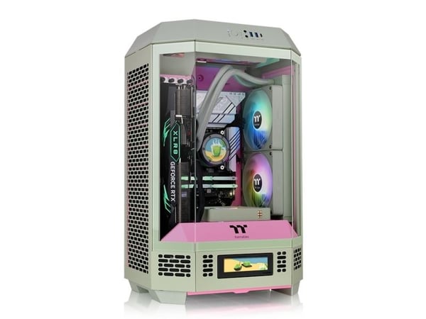 Thermaltake The Tower 300 - Mikrotårn - mini ITX / micro ATX - sidepanel med vindu (herdet glass) - ingen strømforsyning (PS/2) - matcha plum - USB...