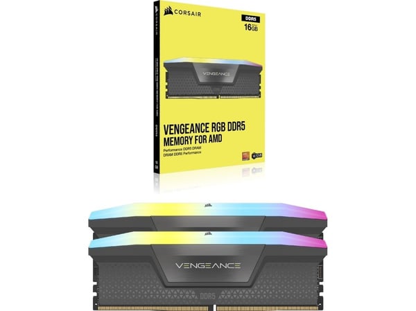 CORSAIR Vengeance RGB - DDR5 - sats - 32 GB: 2 x 16 GB - DIMM 288-pin - 3200 MT/s / PC5-51200 - CL32 - 1.4 V - ej buffrad - grå