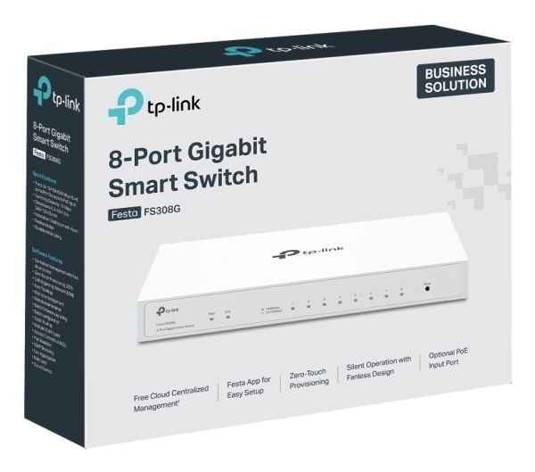 TP-Link Festa FS308G, Håndtert, L2/L2+, Gigabit Ethernet (10/100/1000), Strøm over Ethernet (PoE), Kan monteres på vegg