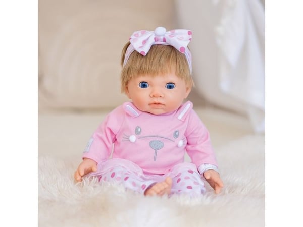 Tiny Treasures Docka med blondt hår och rosa outfit