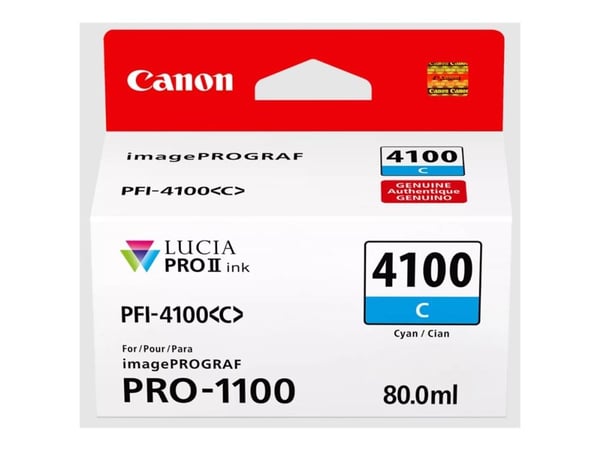 Canon PFI-4100 C - 80 ml - cyan - original - hengeboks - blekkbeholder - for imagePROGRAF PRO-1100