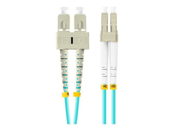 Lanberg - Koblingskabel - LC/UPC-multimodus (hann) til SC/UPC-multimodus (hann) - 2 m - 3 mm - fiberoptisk - dupleks - 50 / 125 mikroner - OM3 - ha...